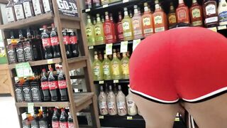 Public Booty My Big Booty Bending Over At The Grocery Store With A See Through View Of My Thong