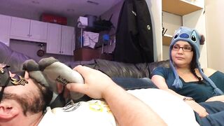 Nerdy Teen In Glasses Stinky Sock Removal, Foot Worship & Bj