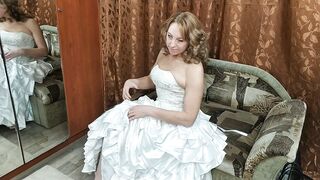 Depraved Bride Jerks Off Under Her Wedding Dress