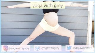 Eight Months Pregnant Gentle Outdoor Yoga Session - Yoga With Grey