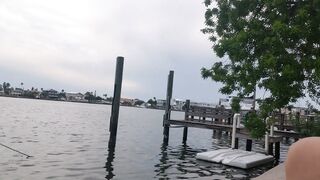 17 Minutes Of Upskirt Bare Pussy Sitting In The Bench By The Seawall Masturbating For The Boaters