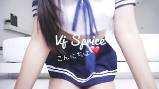 Sexy Japanese Schoolgirl Rides A Big Dildo (Dirty Talk) - Vj Sprice Ep1