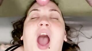 Slow Motion Facial! She Loves The Cum