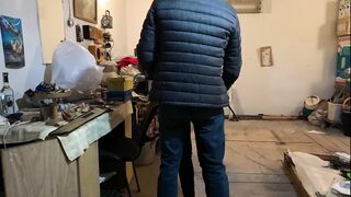 Brought A Girlfriend To A Typical Russian Garage To Fuck