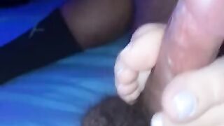 Up Close Footjob Big Boobs