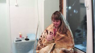 Smoking And Masturbating Sitting On The Windowsill, Mature Fat Milf With A Hairy Pussy