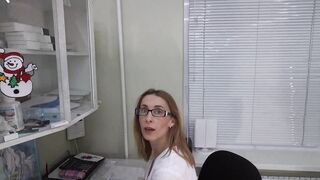 The Patient Fucked The Doctor In Doggystyle Position On The Dental Chair, She Sucked Cock And He Cum In Her Mouth