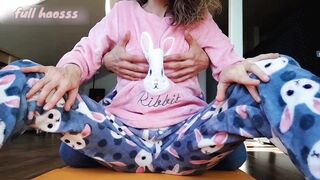 Stepbrother Petting Small Tits And Wet Pussy In Pajamas