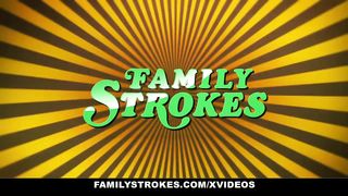 Family Strokes - Lesbian Milfs Take Turns Fucking Hunky Foster Ston