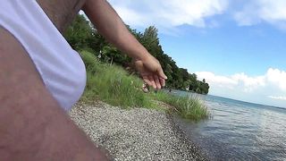 Teasing Bulge To Girls At Lake