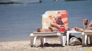 Emo Chick With Big Tits On Topless Beach