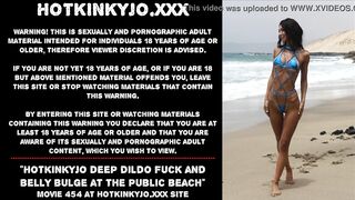 Hotkinkyjo Deep Dildo Fuck And Belly Bulge At The Public Beach