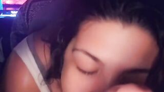 Pretty Mixed Chick Sucking Big White Cock Pov