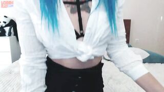 Blue Hair Girl Hard Anal Masturbate And Deepthroat