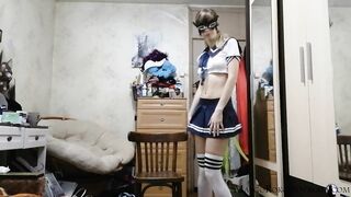 Minx Plays Anal Hole Big Dildo While No One Is Home