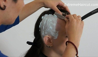 Cute Hairdresser Makes A Punk Hairstyle For Her Girlfriend