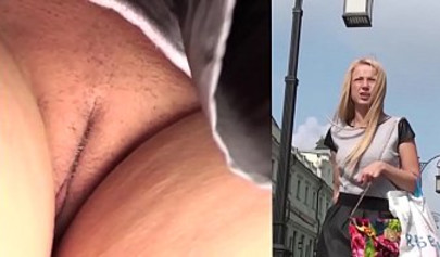 Sexy Russian Teen With Upskirt Pussy Filmed In Public