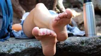 Milf Takes Off Dirty Smelly Socks After Walk In Nature And Teases Smelly Soles - Foot Fetish