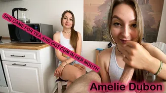 A Neighbor Came For Tea And Got Cum In Her Mouth - Amelie Dubon