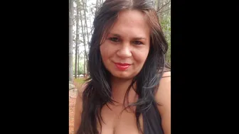 Mom Showing For Webcam For Stepson In The Forest