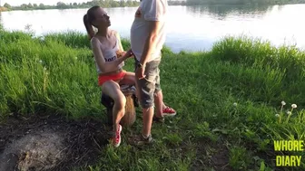 Outdoor Handjob - Cum On Skirt Cheating Girlfriend