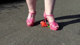 Crushes A Toy With High Heels