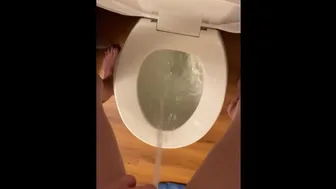 Girl Makes Huge Mess Pissing In Toilet Standing Up