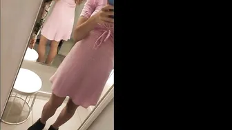 In The Fitting Room Of H&M I Touch My Small Tits And Pussy