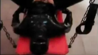 Fucking Latex Slave With A Strapon