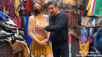 Risky Exhibitionist Allows Strangers To Grab Her Boobs In Public