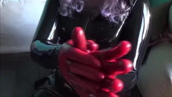 Putting On Multiple Latex Rubber Gloves