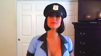 Busty Lady Cop Toys On Cam