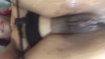 Ebony And After Sex Nut In Her Pussy