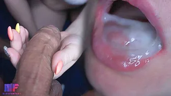 Slobbery Blowjob Close-Up From An Excellent Student With Glasses