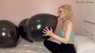 Blowing Up Three 18 Inch Black Balloons Then Popping Them