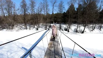 Russian Nude Girl In Forest On Bridge And With Ships