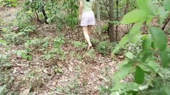 Walking In The Forest And Fucking Cum Gets A Creampie. Doggystyle