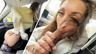 Street Pickup Milf Leads To Hot Car Blowjob With Mouthful Of Cum