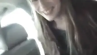 Cute Girl Gives A Blowjob In A Car