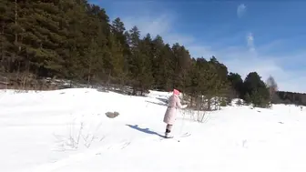 Naked Girl Skiing