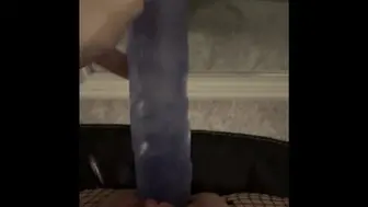 8 Inch Dildo Fucking Legs Flexy Ball Gag Fishnets Office Chair Squirting All Over Mirror Wall Orgasm