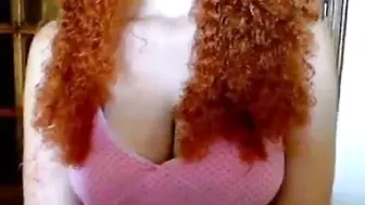 Busty Readhead With Curly Hair