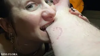 Femdom Biting Mistress Gets Her Teeth Into Her Sub - Deep Bites And Teeth Marks