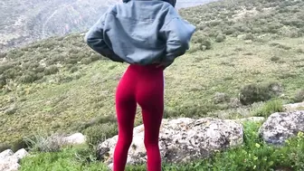 Public Sex On The Mountain. Girl Sucks Cock And Cums