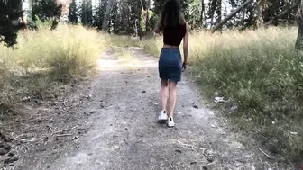 Public Sex In The Woods: Caught Masturbating And Giving A Blowjob