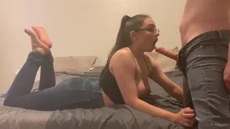 Slutty Latina Gives Blowjob And Footjob (Don't Own Rights To Background Music)