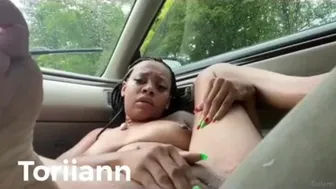 Super Wet Fat Pussy Car Masturbation