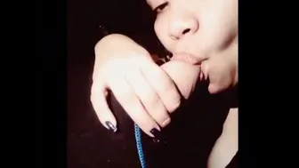 Sexy Asian Boss Sucking Her Slaves Nuts Until He Cums