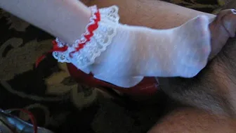 Homemade Wife Cum On Heels And Frilly Socks