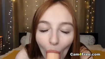 Cute Teen Sucks Huge Toy Real Good